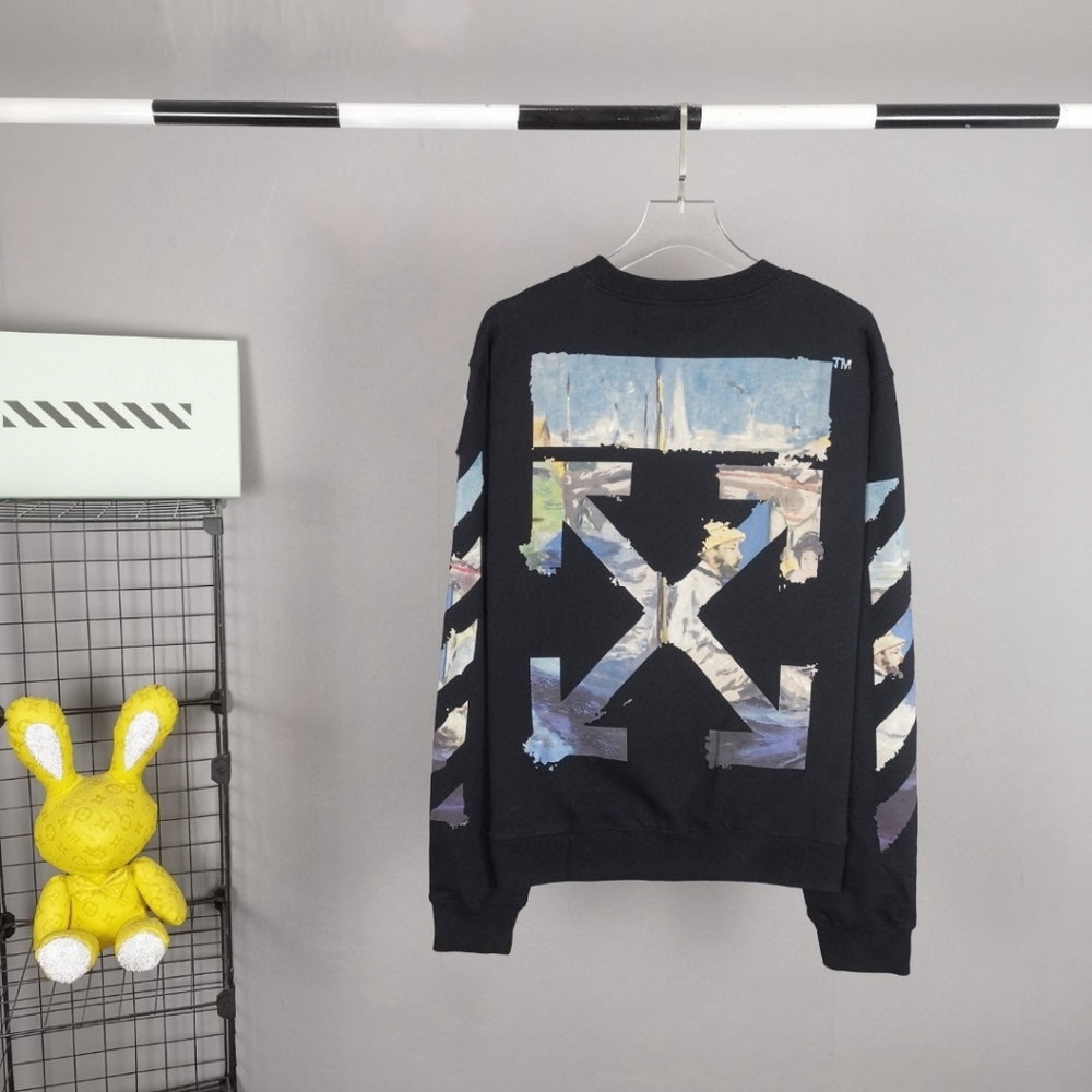 off-white black autumn and winter sweatshirt